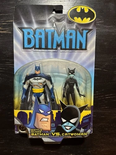 Mattel DC Batman Animated Batman VS Catwoman 2002 5" Vintage Action Figures New