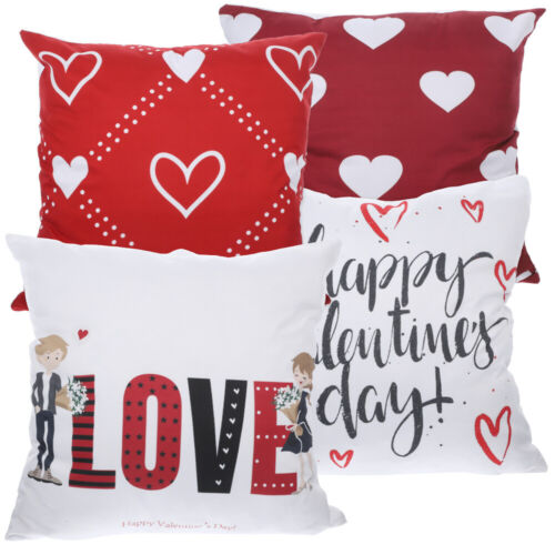 4 Pcs Cover Cotton Decor Valentines Day Heart-shaped - Afbeelding 1 van 12