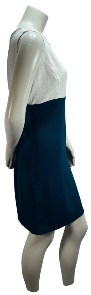 NY Collection Dress Womens size 14 Petite 14P Green White Colorblock Stretch New - Image 4 of 4