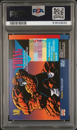 1993 SkyBox Marvel Universe Thing Ben Grimm Fantastic Four #80 PSA 8 NM-MT - Picture 2 of 2
