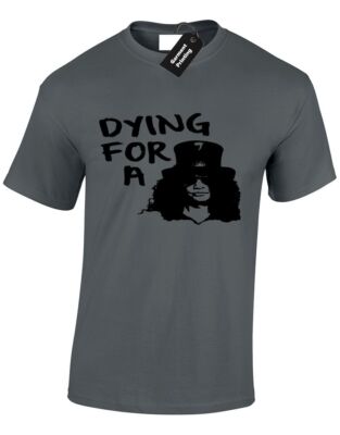 DYING FOR A SLASH HERREN-T-SHIRT PARODIE ROCK N ROLL FESTIVAL GITARRENTOP MÜTZE RETRO