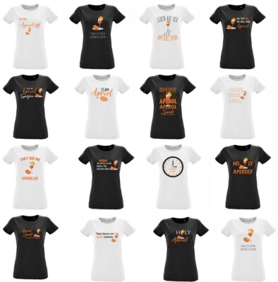 SOL's T-Shirt Damen SLIM Kurzarm 100% Baumwolle Aperol T-Shirt ( Motive wählbar)