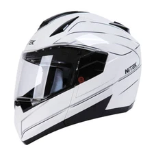NiTEK Diamond N260 Modular Street Style Motorcycle Helmet Tiger White Medium M