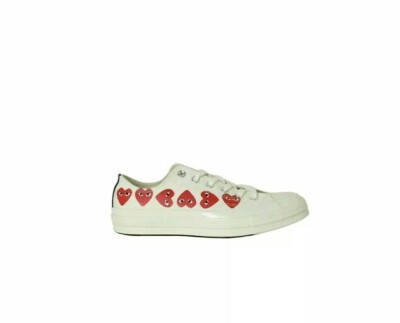  100% AUTHENTIC* Converse X Comme des Garcons Play Chucks White 8/10