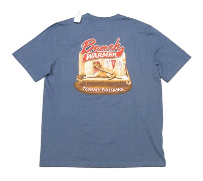 Tommy Bahama Men's Navy Heather Bench Warmer Graphic Crew