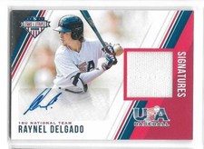 Raynel Delgado 2018 Panini USA, auto/jersey #d 134 / 299  RC   CLEVELAND INDIANS