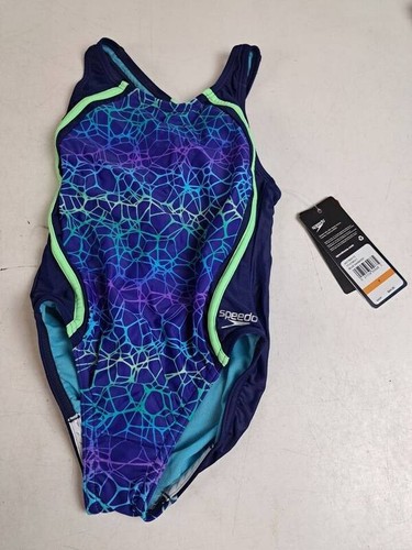 Speedo Girls' Swimsuit One Piece Thick Strap Racer Back Print, Size 7 $44 NWT - Picture 2 of 6
