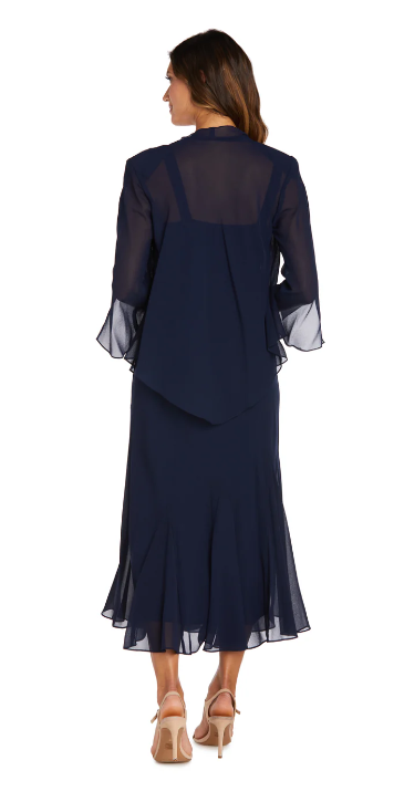 r & m richards beaded jacket dress Beaded Slip Chiffon Jacket Dress – R&M Richards main image 1
