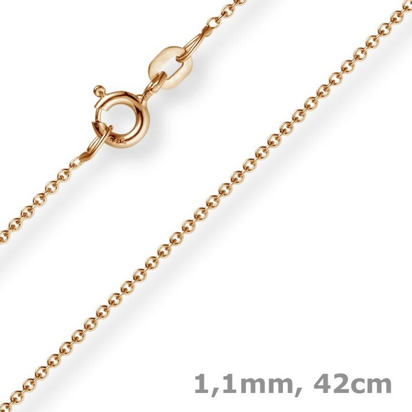 1,1Mm Rund-Ankerkette 750 Gold Rotgold Kette Collier Halskette, 42Cm, Goldkette-image