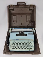Smith Corona Coronet Super 12 Electric Typewriter w/ Orig Case Baby Blue thumbnail