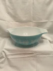 Vintage Pyrex Amish Butterprint Cinderella Mixing Bowls Turquoise 444 4qt