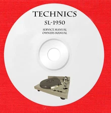 Service owner manuals for Technics SL-1950 turntable on 1 DVD in pdf format