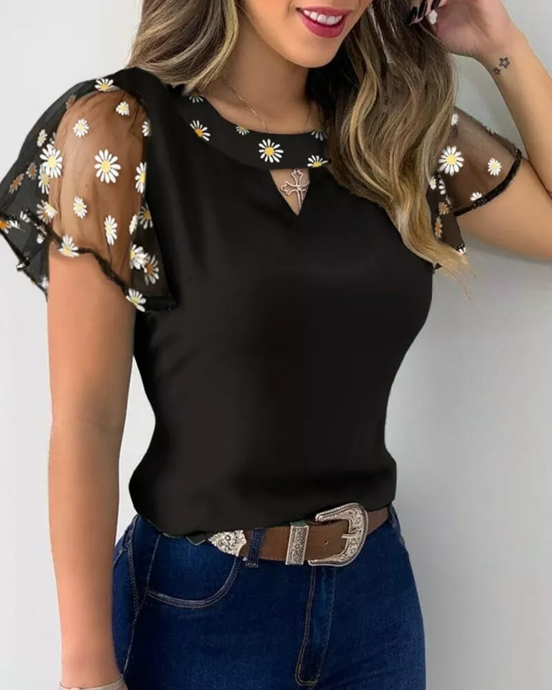 BlusAs De Mujer CaMisas Moda Blusa ElegaNte Casual Manga Corta Nueva Camisa  TopS