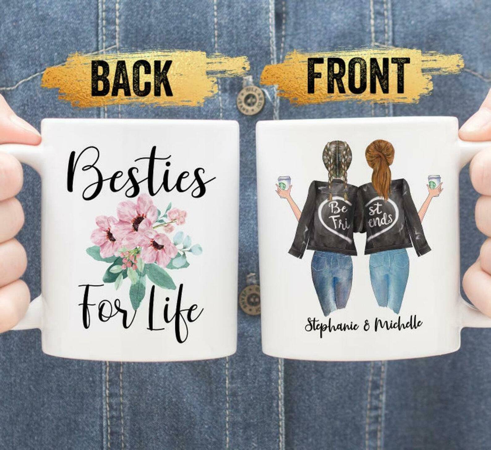 Custom Best Friend Coffee Mug Bff Gifts For Sister Long Distance Friendship Mug
