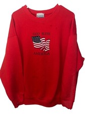 2XL Vintage Made in USA 90's "God Bless America" Graphic Crewneck Sweatshirt