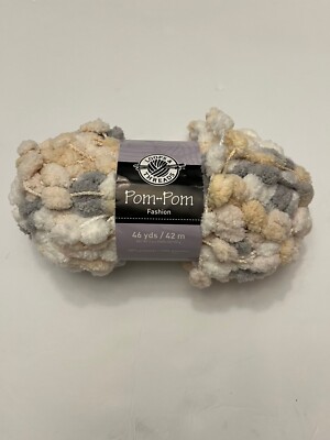 Loops and Threads Pom Pom Yarn Naturals #1 Knitting-1 Skein