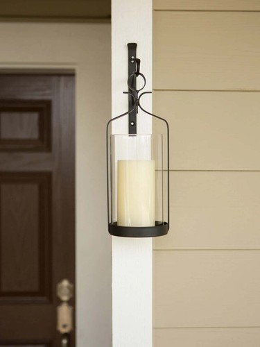 HOME LIGHTING DECOR HANGING HURRICANE CANDLE LANTERN SCONCE - Picture 5 of 7