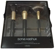 Sonia Kashuk Countouring & Highlighting 3 Brush Set Blush Makeup Brushes New