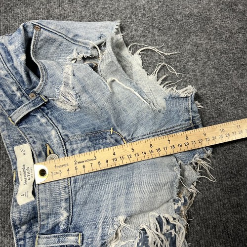 Vintage Abercrombie & Fitch Shorts Womens 4 27 Blue Distressed Low Rise Y2K - Picture 11 of 14