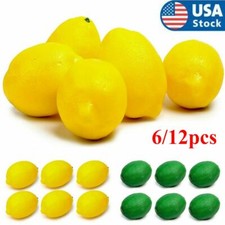 6/12pcs Fake artificial lemons decor kitchen faux fake fruit lemons decoration