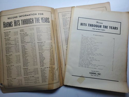 1951 Harms Hits Through The Years Piano/Guitar Chord Symbol Sheet Music 88-Page - Picture 2 of 3