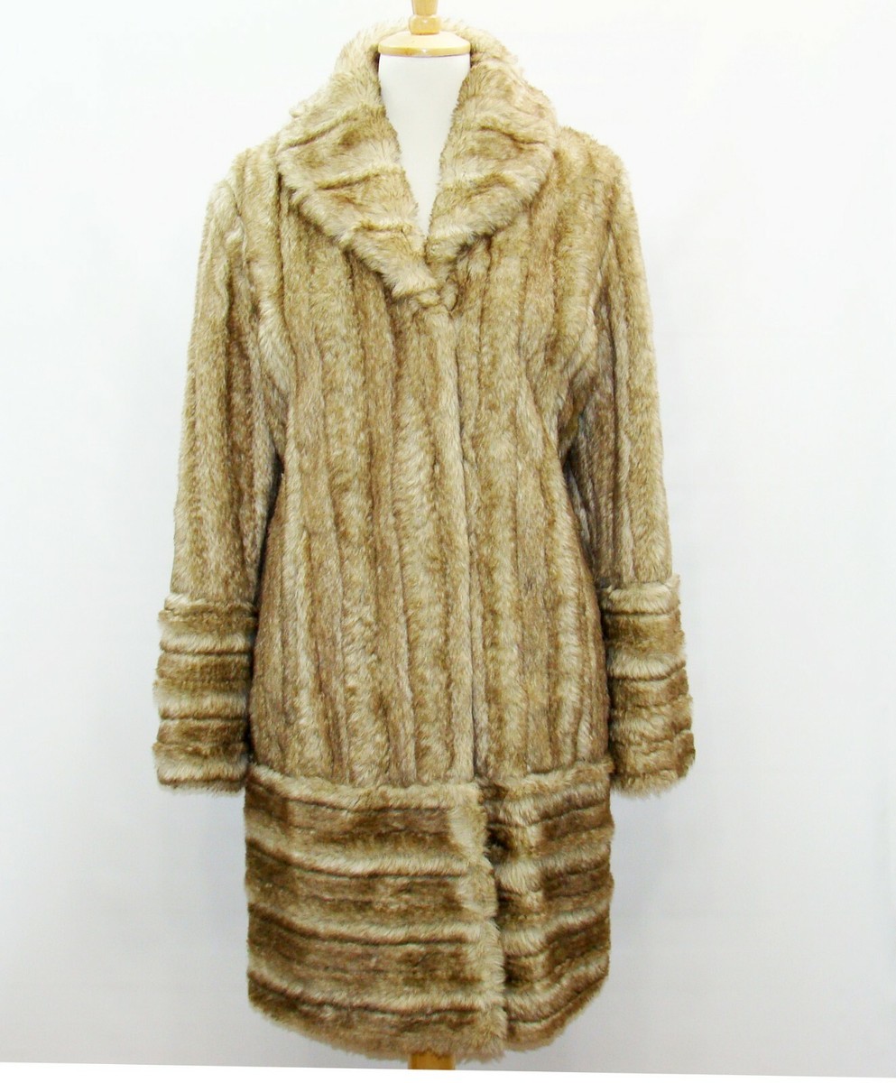 PER UNA M&S Speziale Brown Faux Fur Chunky Coat M 12 14 BN 125 Yrs  Celebrations