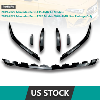 For 2019-2022 Benz A Class W177 AMG35 Gloss Black Front Canard Vent Lip Kit