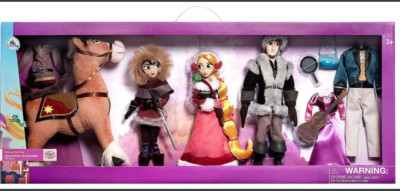 Disney Tangled Classic Rapunzel Flynn Cassandra Maximus dlx Doll 4 Pack Gift set