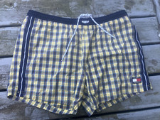 Tommy Hilfiger Swim Trunks Yellow Plaid Mens XL, VGUC, free ground advantage sh