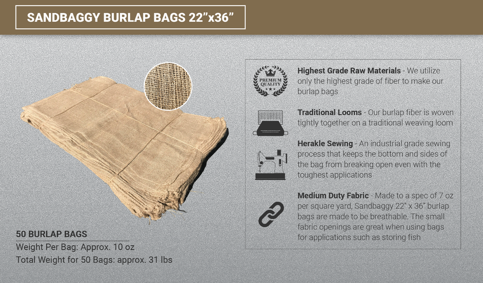 (50) 22x36 Burlap Bags Wholesale Bulk Sacks Potato Race Sandbags Home