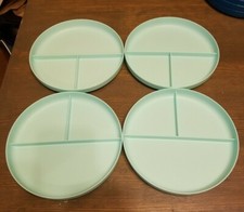 4 Pillowfort Plastic Plate Blue Sea Foam Dinner Plates Divided Kids Children