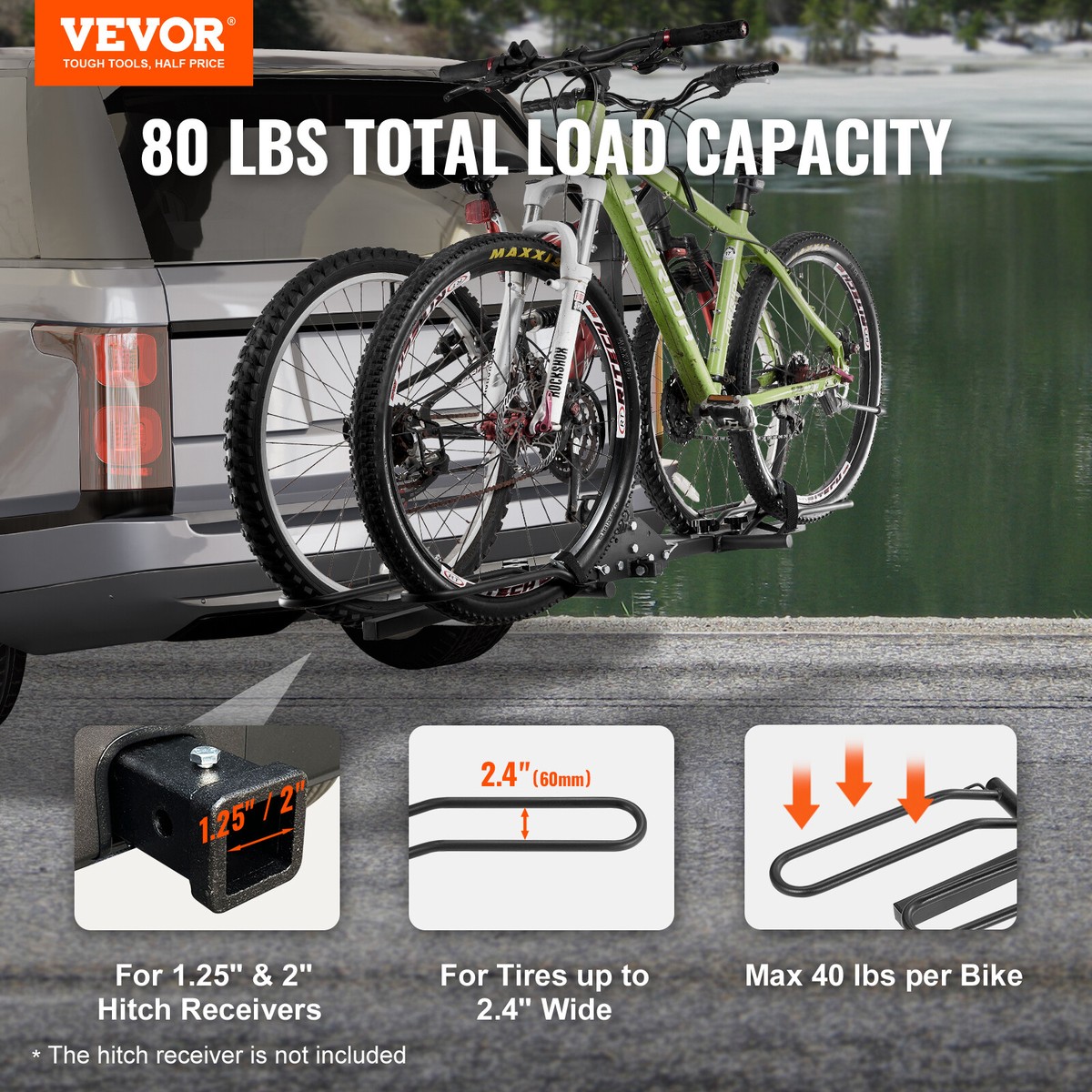 VEVOR Bicycle Bike Carrier Rack Rear Car 2
