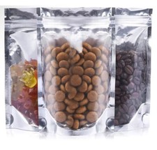 200 Pack - 4"x6" Stand Up Clear Silver Reclosable Mylar Bags Smell Proof