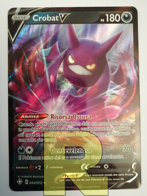 Crobat V Destino Brillante 044/072 Rara Holo Papel de Aluminio Pokemon Italiano