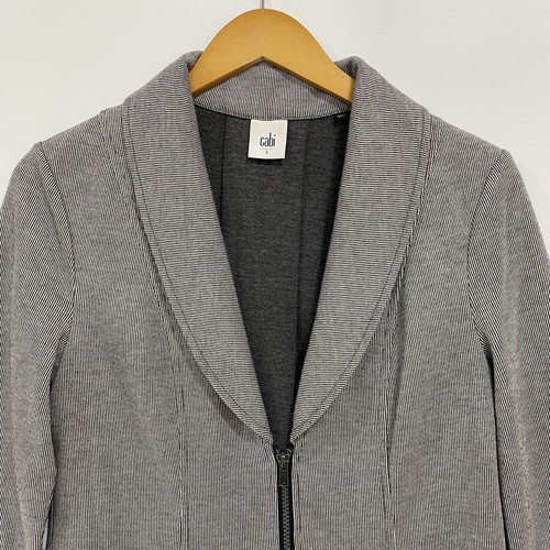 Cabi Knit Jacket Women’s Small Gray Zip Blazer Modern Career Business Casual - Picture 2 of 12
