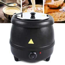 10L Commercial Soup Kettle Warmer Stainless Steel Cafeteria Electric Boiler Pot 