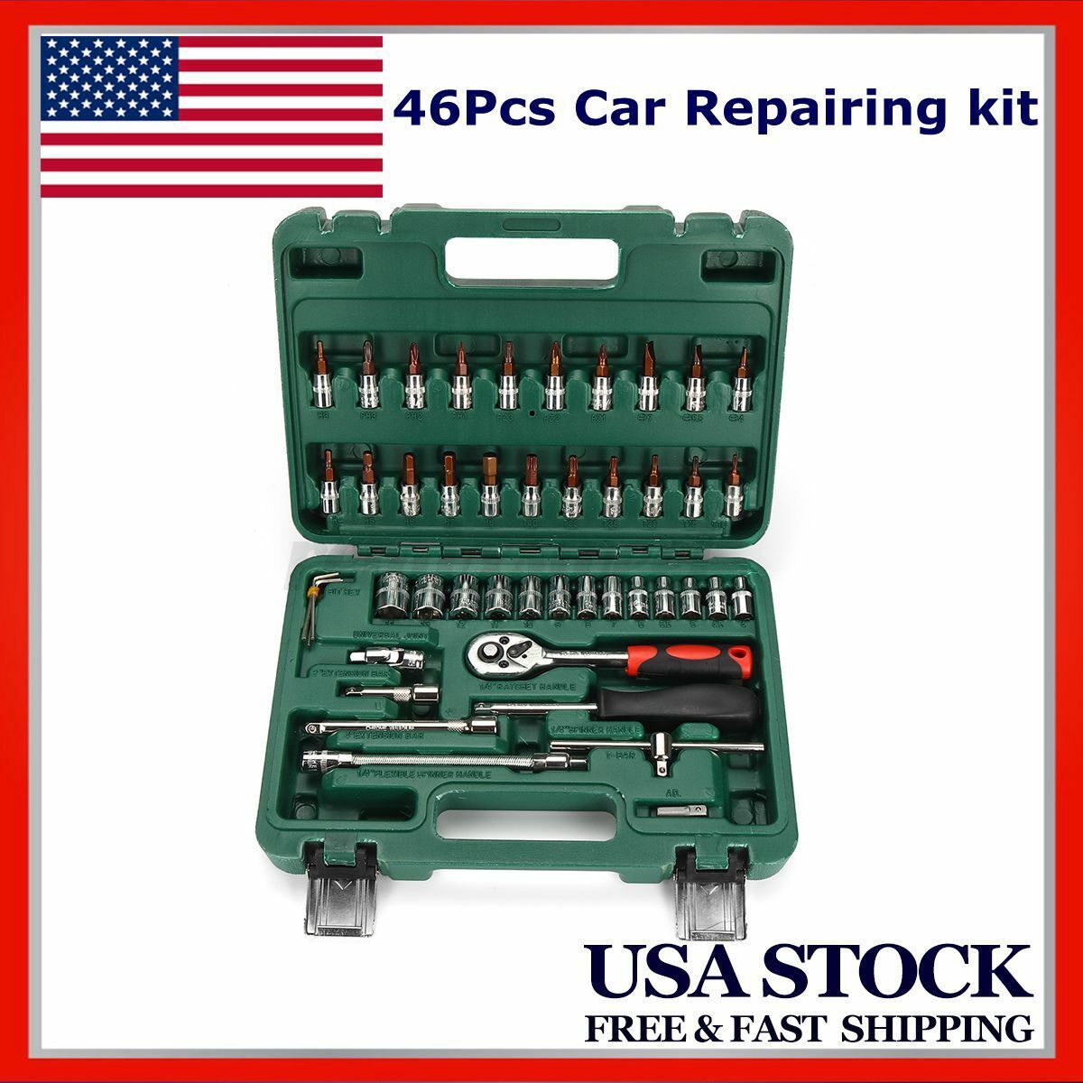 46Pcs Socket Wrench Set 1/4