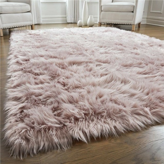 Gorilla Grip Premium Faux Fur Area Rug 4x6 Fluffy Shag Carpet Accent