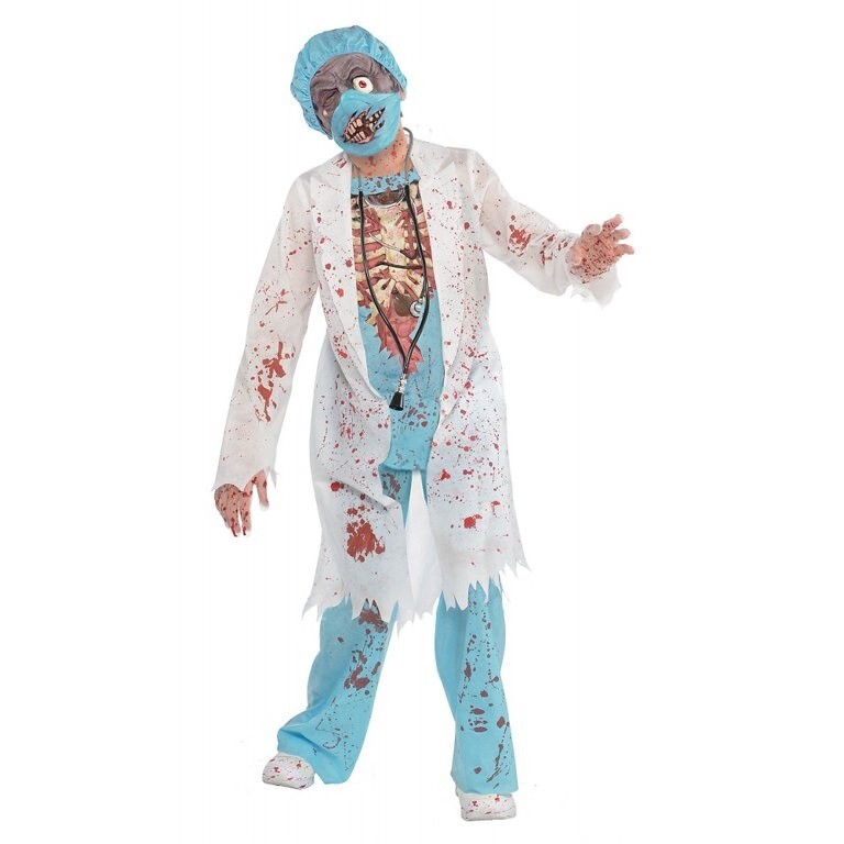 Zombie Surgeon Costume Kids Blue Zombie Surgeon Costume Kids Blue