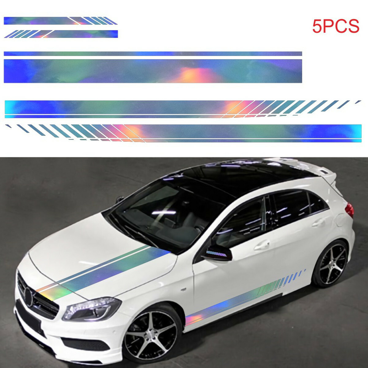 Car Sticker Hood/Roof Cover Door Side Rear-view Mirror Graphics Decals 5Pcs/Set