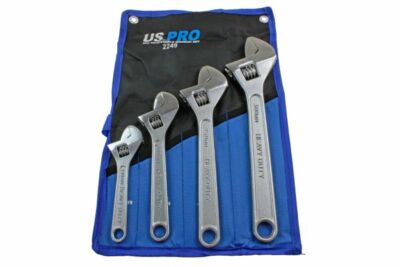 US Pro 4-teilig verstellbarer Schraubenschlüssel Schaltschlüssel Set 6'''' 8'''' 10'''' 12'''' Chrom Oberfläche