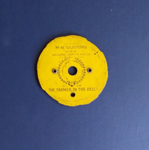 1930'S Wolverine 48 Zilotone Music Record No. 208 - Farmer In The Dell