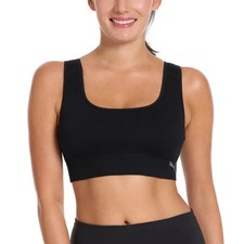 NEW Puma Women's L 2 Pack Seamless Square Neck Sports Bra Gray Black