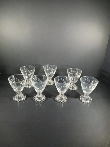 CLEARANCE Anchor Hocking Berwick Boopie Juice Wine Glasses Vintage SET 7  3 3/4"