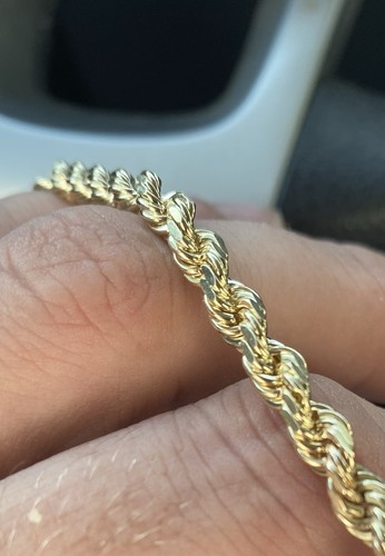 10kt massives Gold Seil Armband - massiver Stil ca. 7,5-8,5 Zoll - Bild 3 von 4