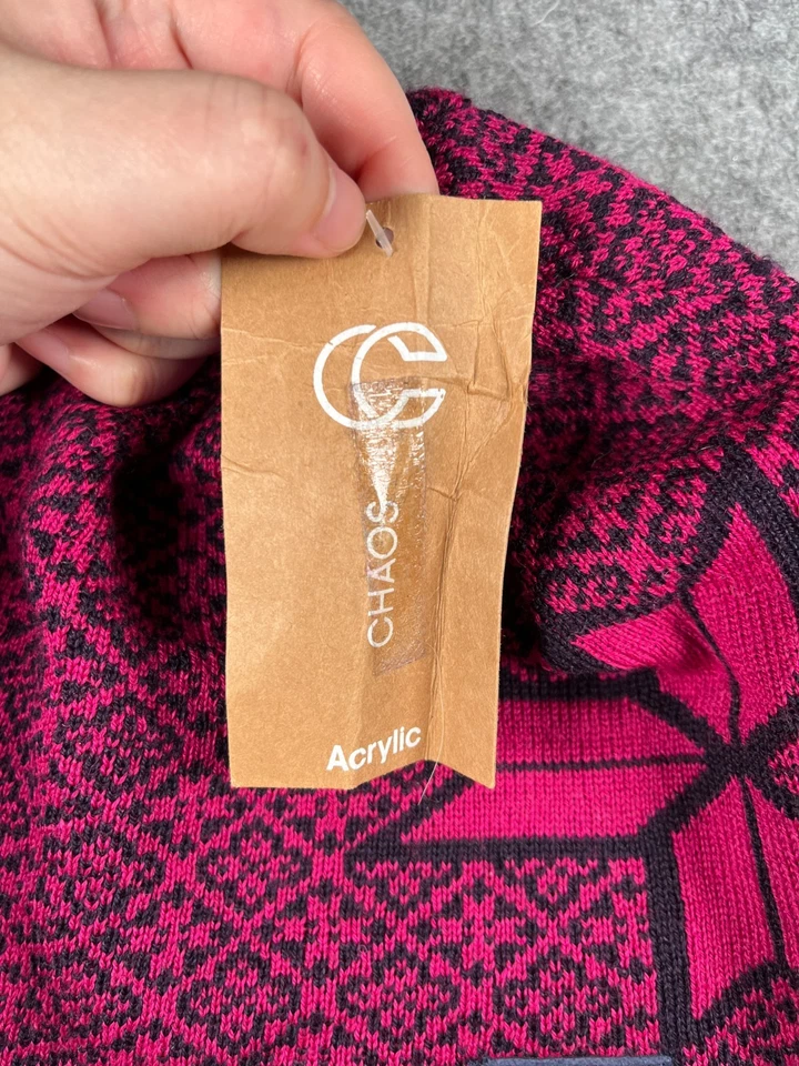 Gorro Chaos Toque Adulto Talla Única Rosa Isla Justa Tejido Acrílico Mezcla de Lana Esquí NUEVO Foto 4 de 4