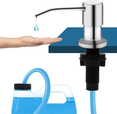 Soap Dispenser For Kitchen Sink with 47'' Extension Tube Kit Brushed Nickel