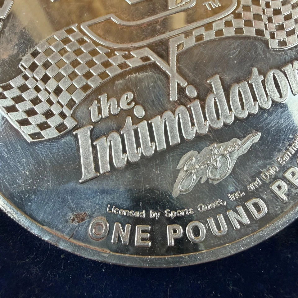 Moneda de Plata NASCAR Serie Coleccionistas Dale Earnhardt Prueba Una Libra Foto 3 de 4