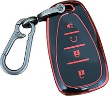 Key Fob Shell Remote Fit for Bolt EV EUV Trailblazer Traverse Color: Black-Red