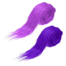 2 Pcs 59" x 2" Fluffy Plush Faux Fur Fabric Precut Strips, Light Purple/Purple